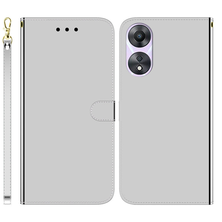 For OPPO A58 Imitated Mirror Surface Flip Leather Phone Case