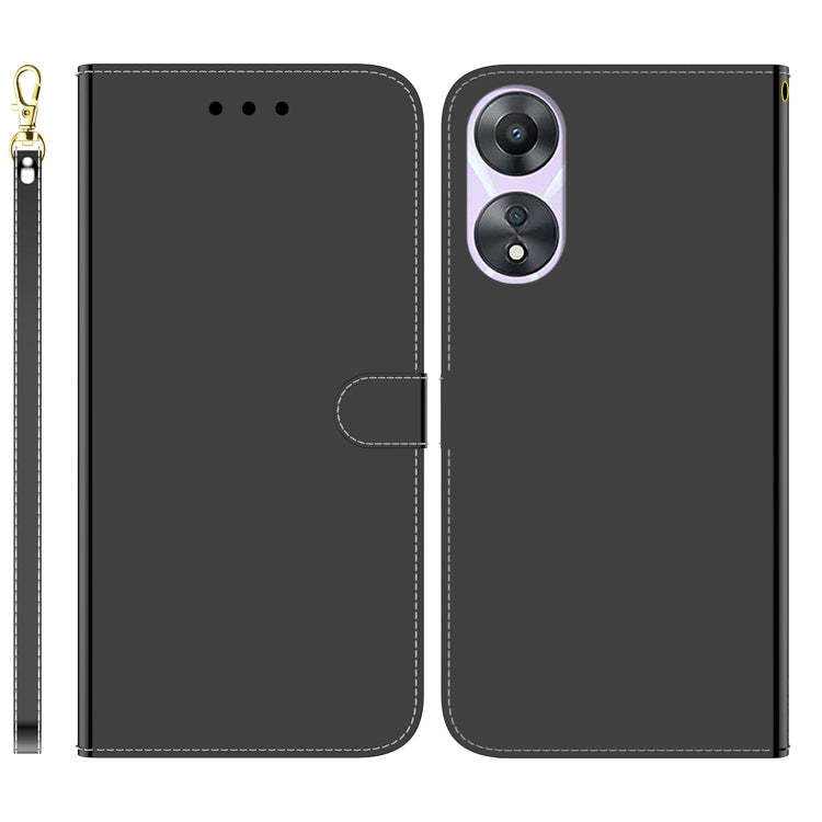 For OPPO A58 Imitated Mirror Surface Flip Leather Phone Case