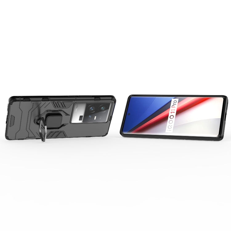 For vivo iQOO 11 Pro PC + TPU Shockproof Protective Phone Case with Magnetic Ring Holder