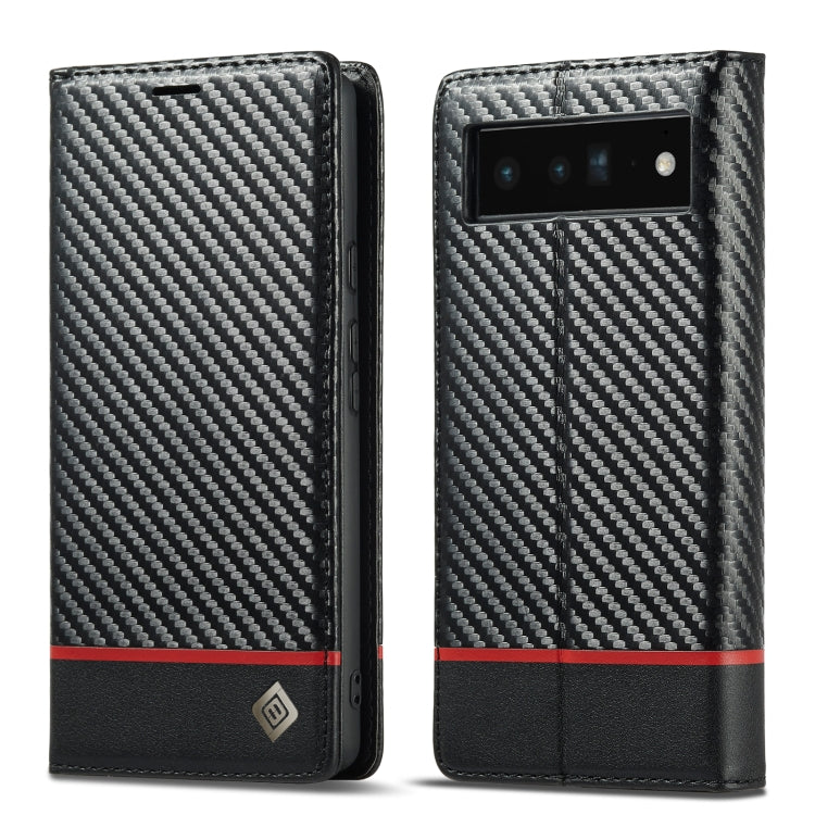 For Google Pixel 6a LC.IMEEKE Carbon Fiber Leather Phone Case
