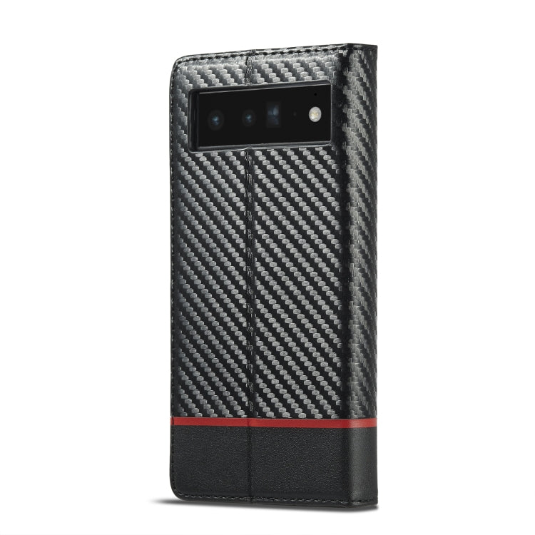 For Google Pixel 6a LC.IMEEKE Carbon Fiber Leather Phone Case