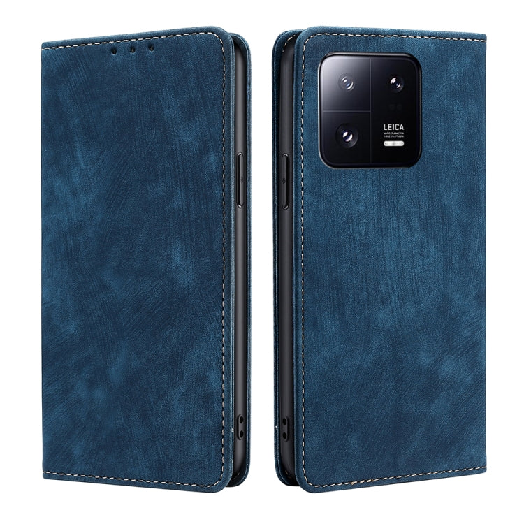 For Xiaomi 13 Pro RFID Anti-theft Brush Magnetic Leather Phone Case
