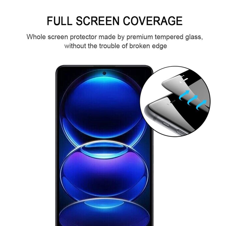 25pcs Full Glue Full Screen Tempered Glass Film For Xiaomi Redmi Note 12 Pro/12 Pro+/Note 12 4G Global