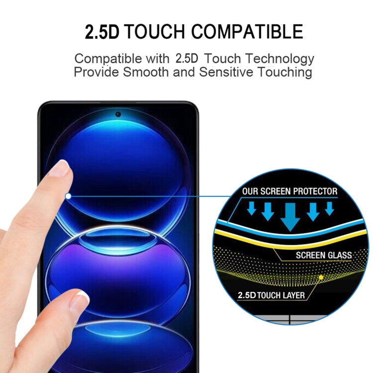 25pcs Full Glue Full Screen Tempered Glass Film For Xiaomi Redmi Note 12 Pro/12 Pro+/Note 12 4G Global