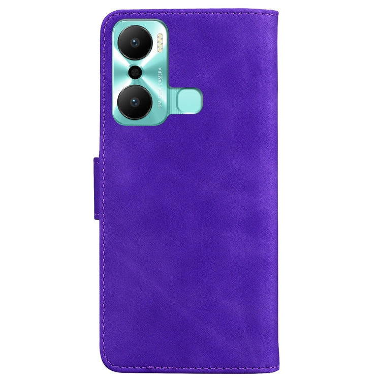 For Infinix Hot 20 Play Skin Feel Pure Color Flip Leather Phone Case