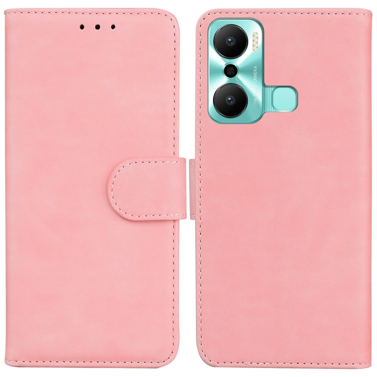 For Infinix Hot 20 Play Skin Feel Pure Color Flip Leather Phone Case