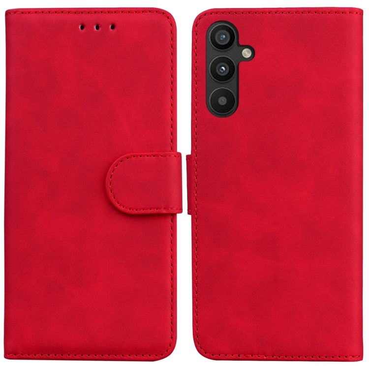 For Samsung Galaxy A34 5G Skin Feel Pure Color Flip Leather Phone Case