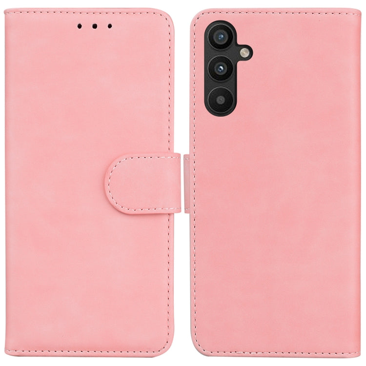 For Samsung Galaxy A34 5G Skin Feel Pure Color Flip Leather Phone Case