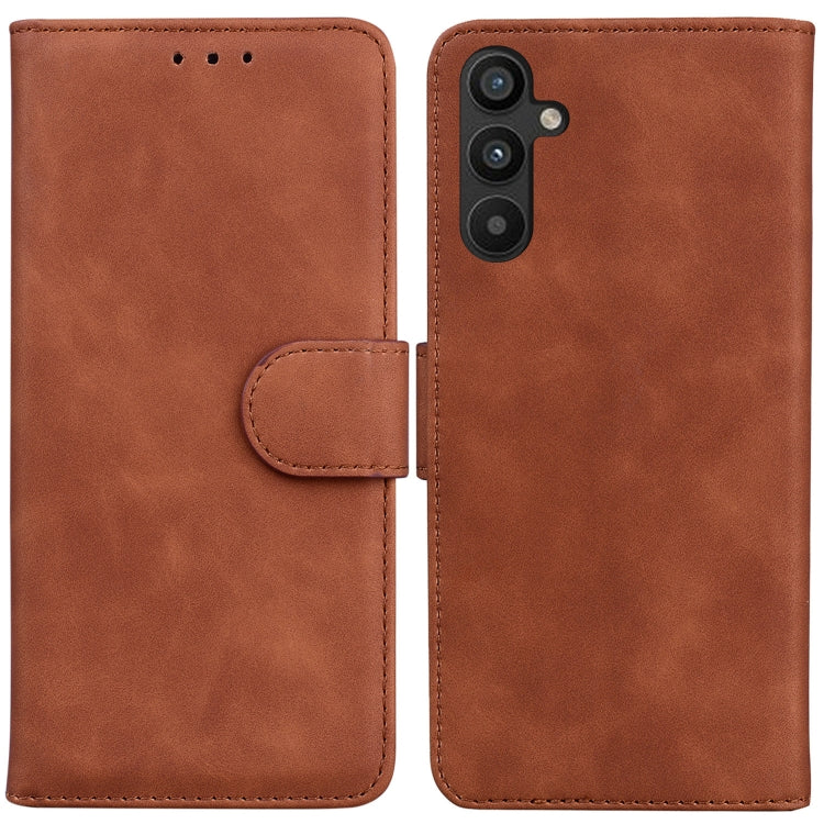 For Samsung Galaxy A34 5G Skin Feel Pure Color Flip Leather Phone Case