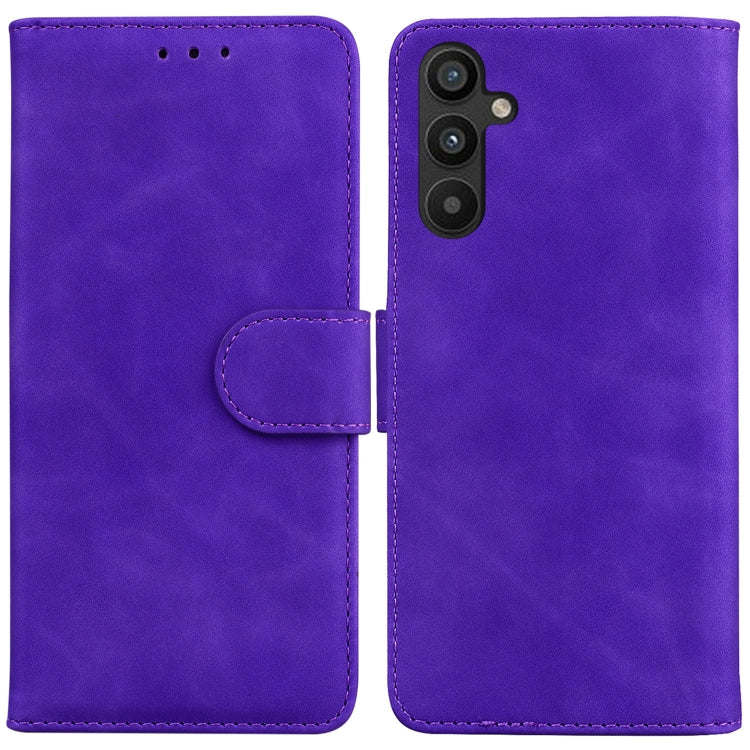 For Samsung Galaxy A54 5G Skin Feel Pure Color Flip Leather Phone Case