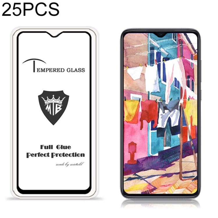 For Xiaomi Redmi Note 8T 25 PCS MIETUBL 9H Full Glue Full Screen Tempered Glass Film