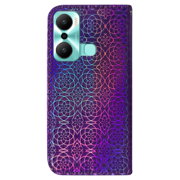 For Infinix Hot 20 Play Colorful Magnetic Buckle Leather Phone Case