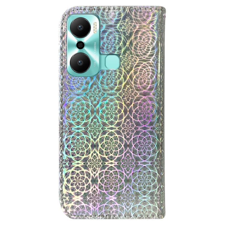 For Infinix Hot 20 Play Colorful Magnetic Buckle Leather Phone Case