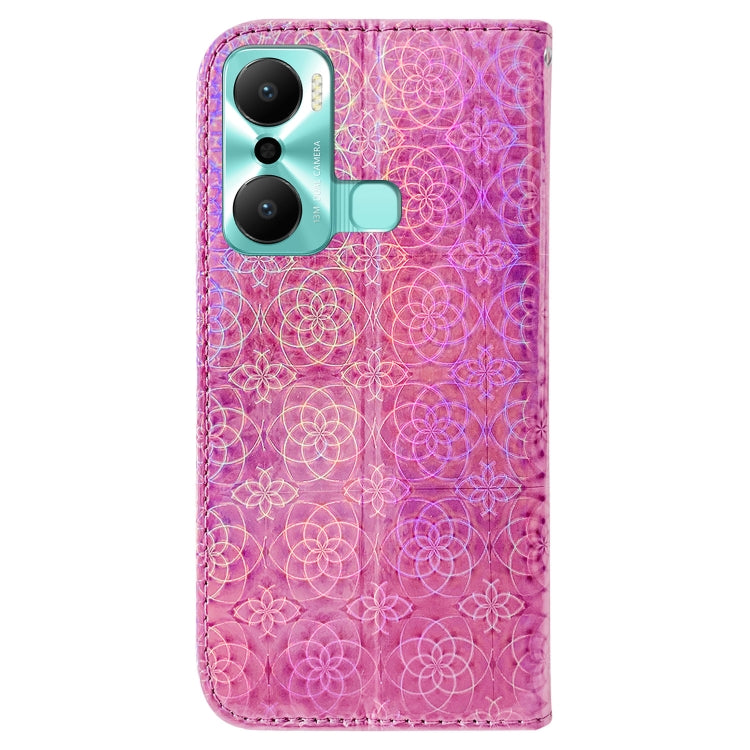 For Infinix Hot 20 Play Colorful Magnetic Buckle Leather Phone Case