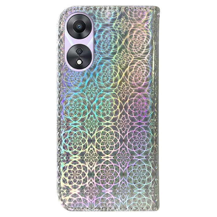 For OPPO A58 Colorful Magnetic Buckle Leather Phone Case
