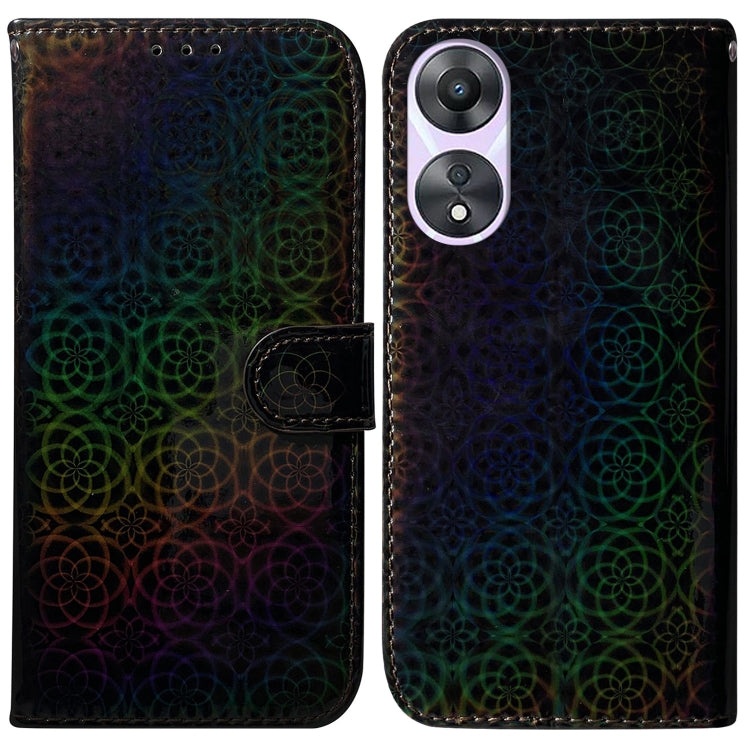 For OPPO A58 Colorful Magnetic Buckle Leather Phone Case