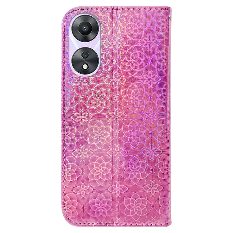 For OPPO A58 Colorful Magnetic Buckle Leather Phone Case