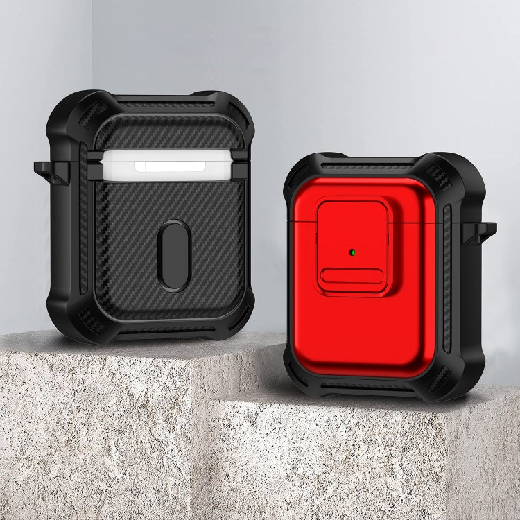 For AirPods 1 / 2 TPU + PC Shockproof Earphone Protective Case with Switch