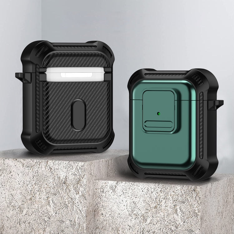For AirPods 1 / 2 TPU + PC Shockproof Earphone Protective Case with Switch