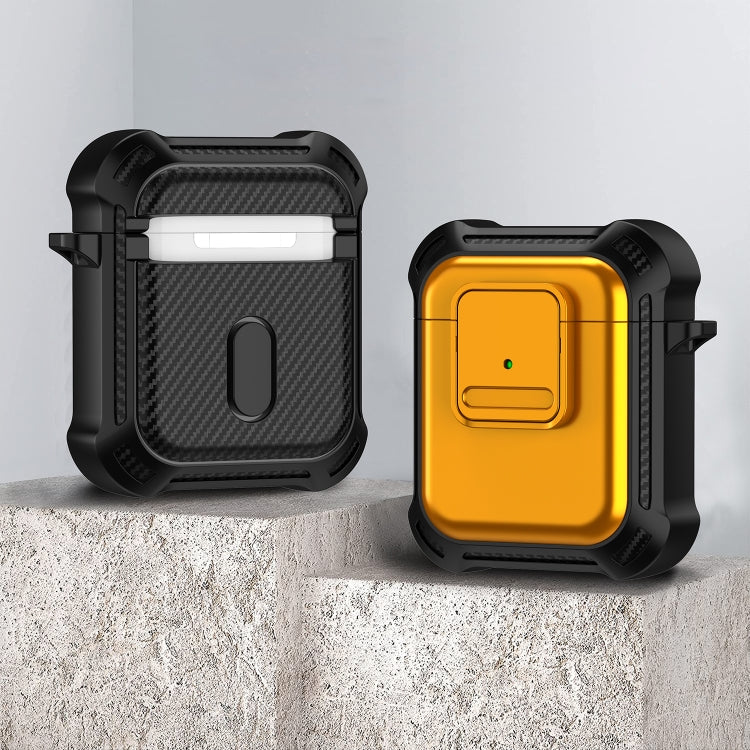 For AirPods 1 / 2 TPU + PC Shockproof Earphone Protective Case with Switch