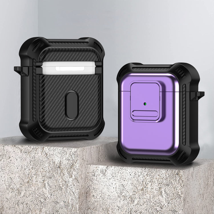 For AirPods 1 / 2 TPU + PC Shockproof Earphone Protective Case with Switch