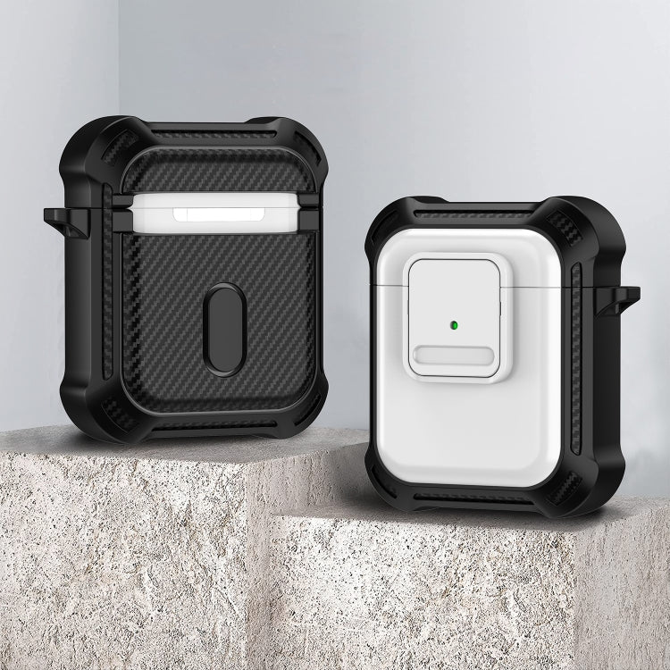 For AirPods 1 / 2 TPU + PC Shockproof Earphone Protective Case with Switch