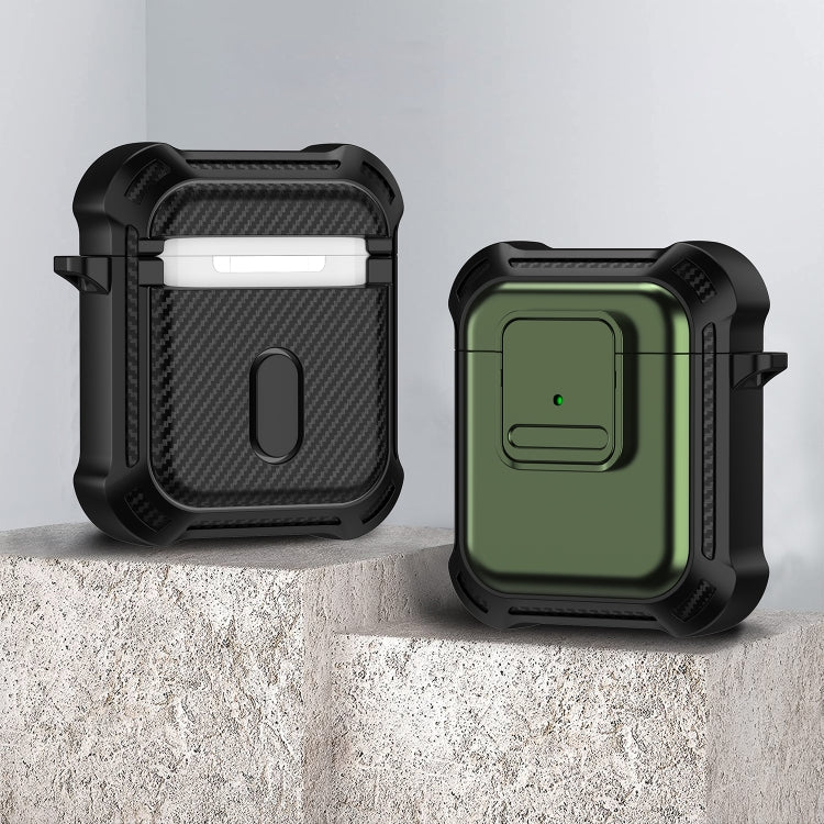 For AirPods 1 / 2 TPU + PC Shockproof Earphone Protective Case with Switch