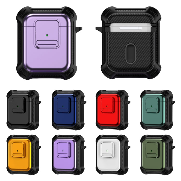 For AirPods 1 / 2 TPU + PC Shockproof Earphone Protective Case with Switch