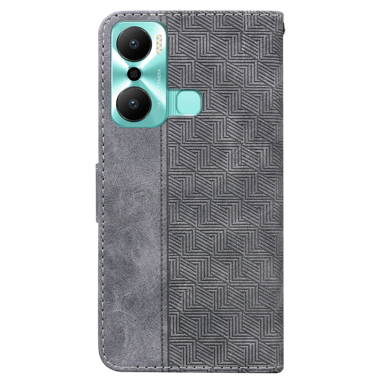 For Infinix Hot 20 Play Geometric Embossed Flip Leather Phone Case