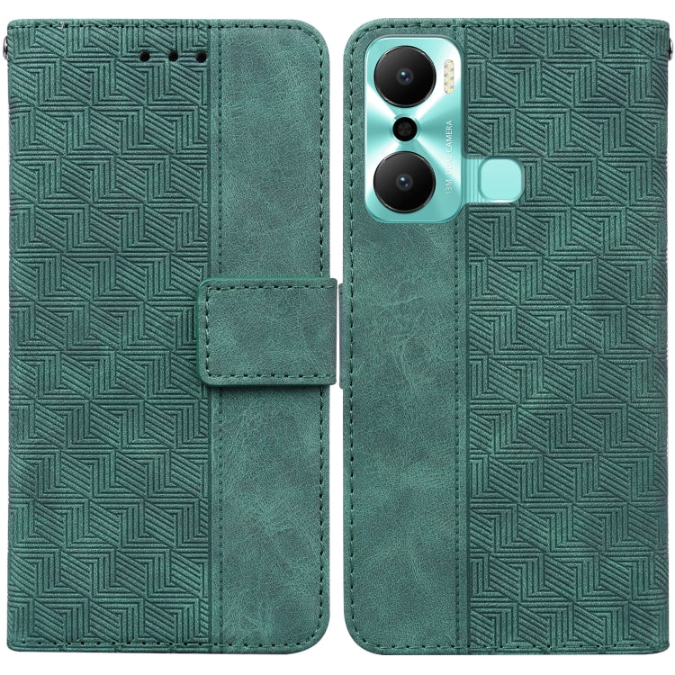 For Infinix Hot 20 Play Geometric Embossed Flip Leather Phone Case