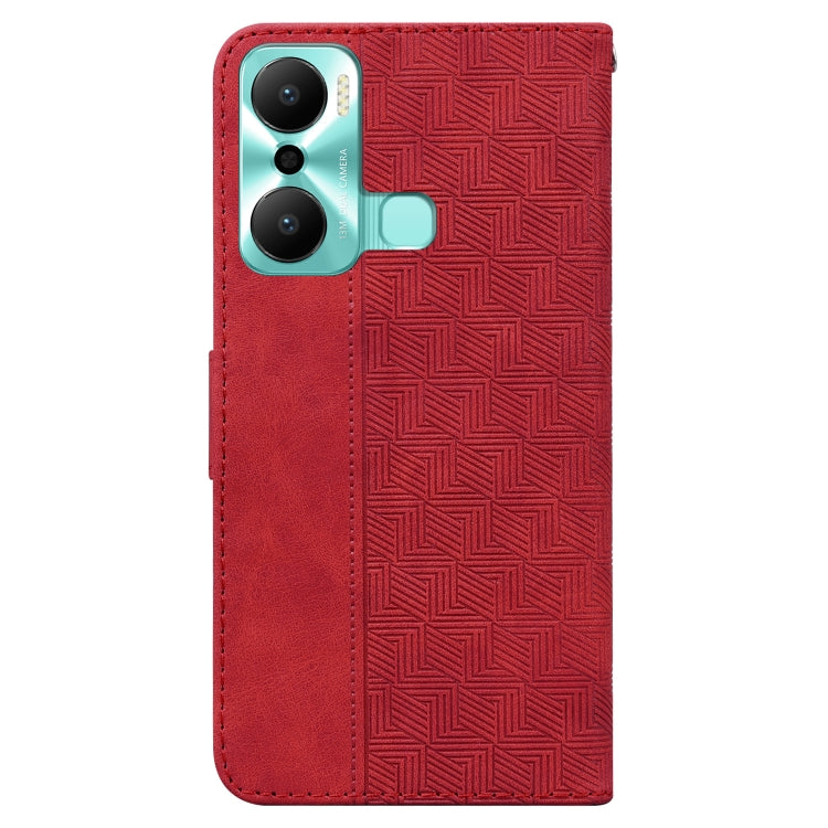 For Infinix Hot 20 Play Geometric Embossed Flip Leather Phone Case