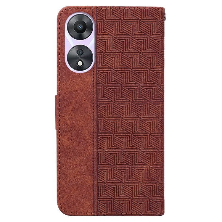 For OPPO A58 Geometric Embossed Flip Leather Phone Case