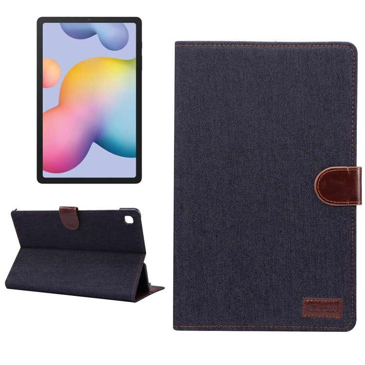 For Galaxy Tab S6 Lite P610 / P615 Horizontal Flip Denim Leather Case, with Holder & Card Slots & Wallet & Sleep / Wake-up Function