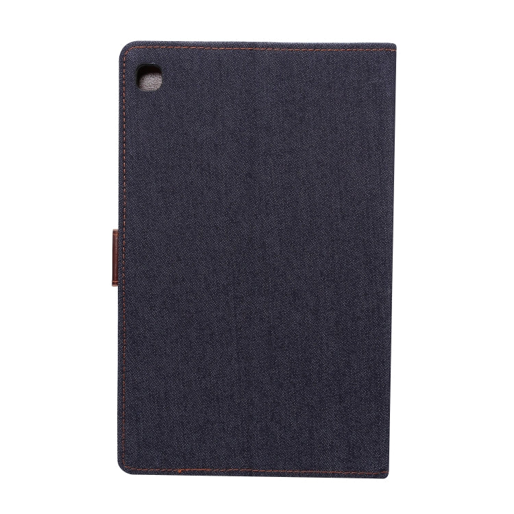 For Galaxy Tab S6 Lite P610 / P615 Horizontal Flip Denim Leather Case, with Holder & Card Slots & Wallet & Sleep / Wake-up Function