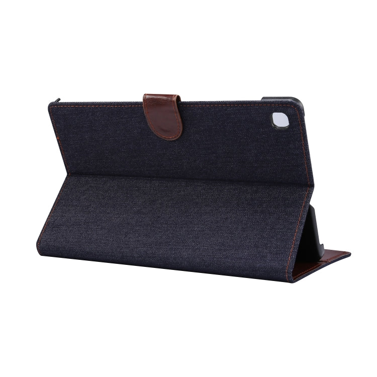 For Galaxy Tab S6 Lite P610 / P615 Horizontal Flip Denim Leather Case, with Holder & Card Slots & Wallet & Sleep / Wake-up Function