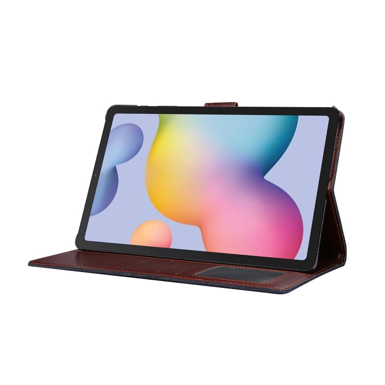 For Galaxy Tab S6 Lite P610 / P615 Horizontal Flip Denim Leather Case, with Holder & Card Slots & Wallet & Sleep / Wake-up Function