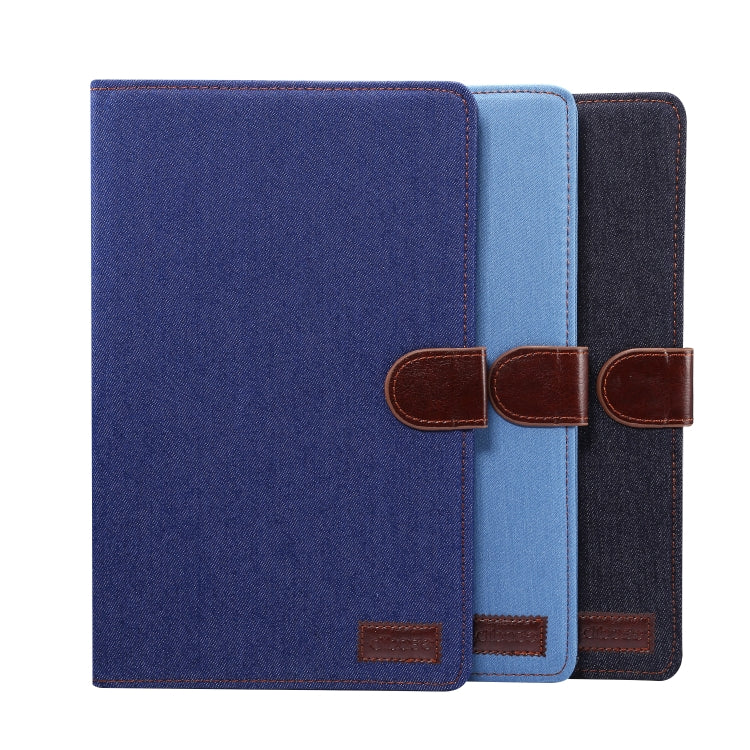 For Galaxy Tab S6 Lite P610 / P615 Horizontal Flip Denim Leather Case, with Holder & Card Slots & Wallet & Sleep / Wake-up Function