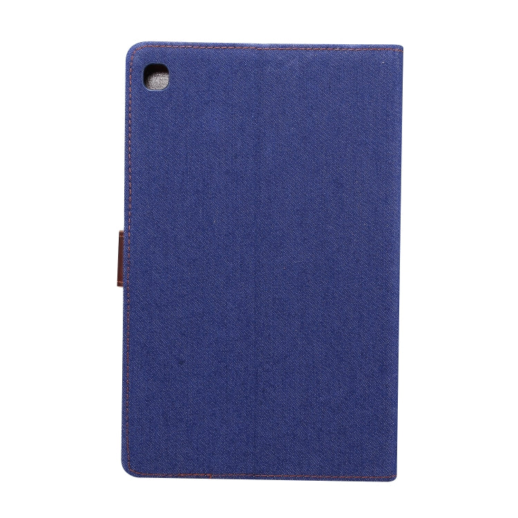 For Galaxy Tab S6 Lite P610 / P615 Horizontal Flip Denim Leather Case, with Holder & Card Slots & Wallet & Sleep / Wake-up Function