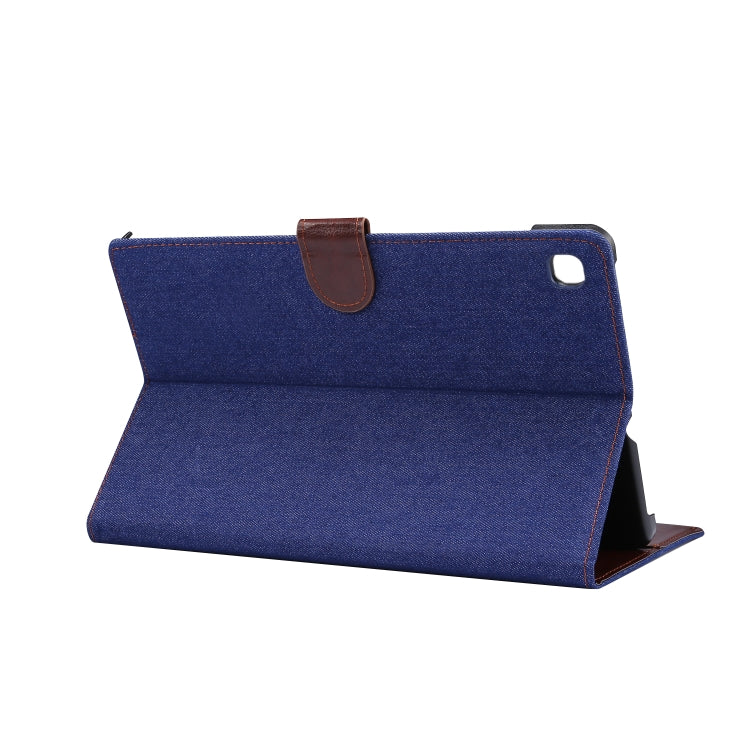 For Galaxy Tab S6 Lite P610 / P615 Horizontal Flip Denim Leather Case, with Holder & Card Slots & Wallet & Sleep / Wake-up Function