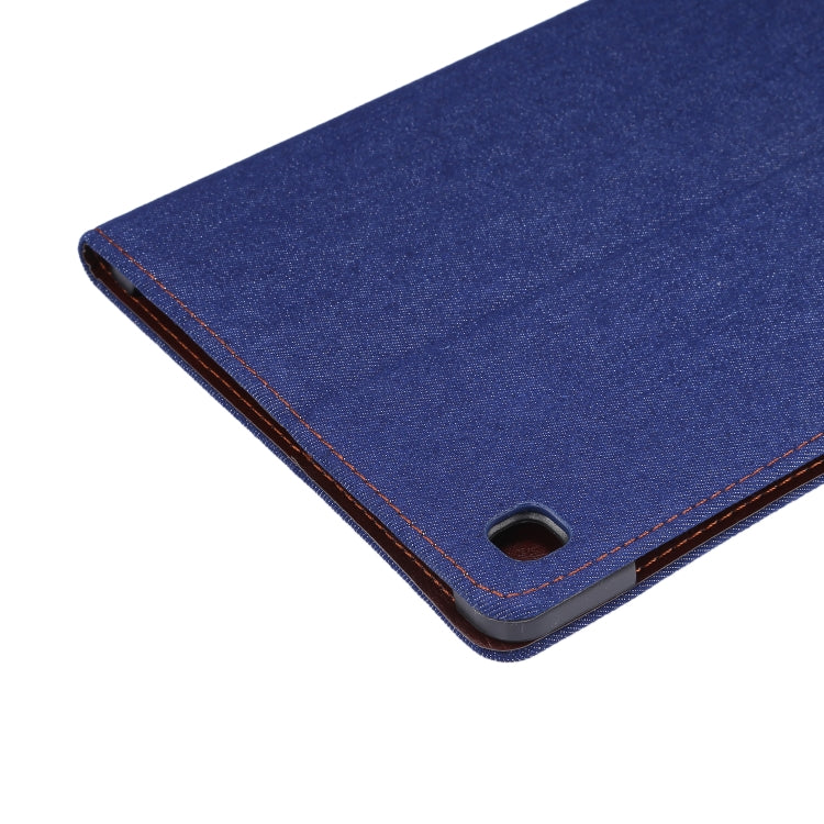For Galaxy Tab S6 Lite P610 / P615 Horizontal Flip Denim Leather Case, with Holder & Card Slots & Wallet & Sleep / Wake-up Function