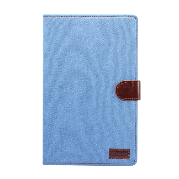 For Galaxy Tab S6 Lite P610 / P615 Horizontal Flip Denim Leather Case, with Holder & Card Slots & Wallet & Sleep / Wake-up Function