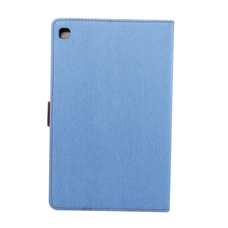 For Galaxy Tab S6 Lite P610 / P615 Horizontal Flip Denim Leather Case, with Holder & Card Slots & Wallet & Sleep / Wake-up Function