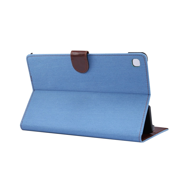 For Galaxy Tab S6 Lite P610 / P615 Horizontal Flip Denim Leather Case, with Holder & Card Slots & Wallet & Sleep / Wake-up Function