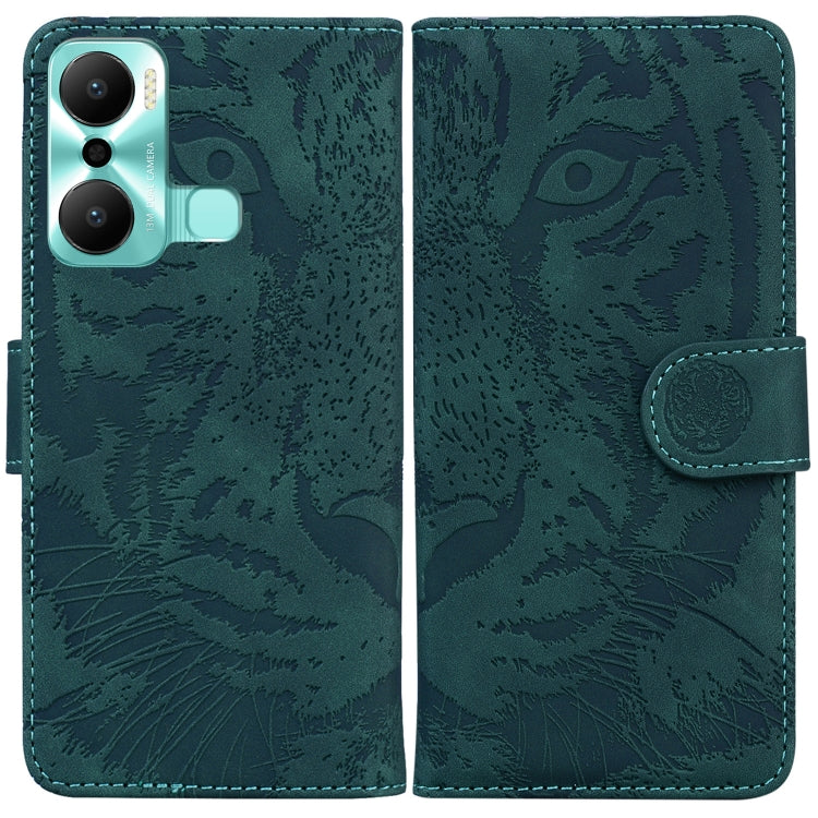 For Infinix Hot 20 Play Tiger Embossing Pattern Flip Leather Phone Case