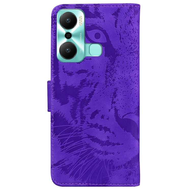 For Infinix Hot 20 Play Tiger Embossing Pattern Flip Leather Phone Case
