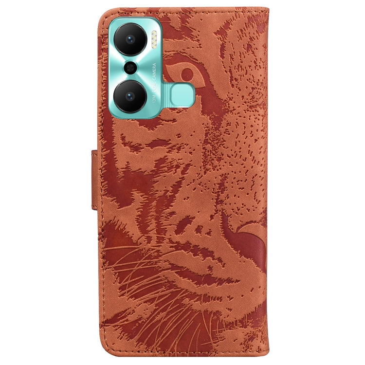 For Infinix Hot 20 Play Tiger Embossing Pattern Flip Leather Phone Case