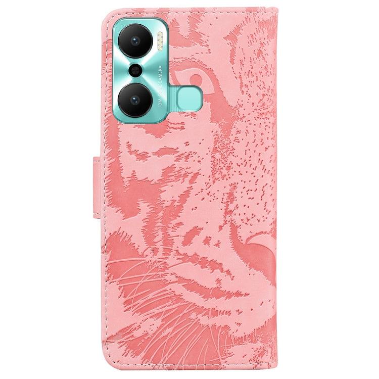 For Infinix Hot 20 Play Tiger Embossing Pattern Flip Leather Phone Case