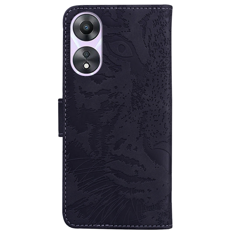 For OPPO A58 Tiger Embossing Pattern Flip Leather Phone Case