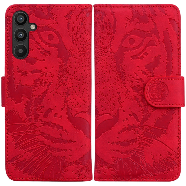 For Samsung Galaxy A34 5G Tiger Embossing Pattern Flip Leather Phone Case