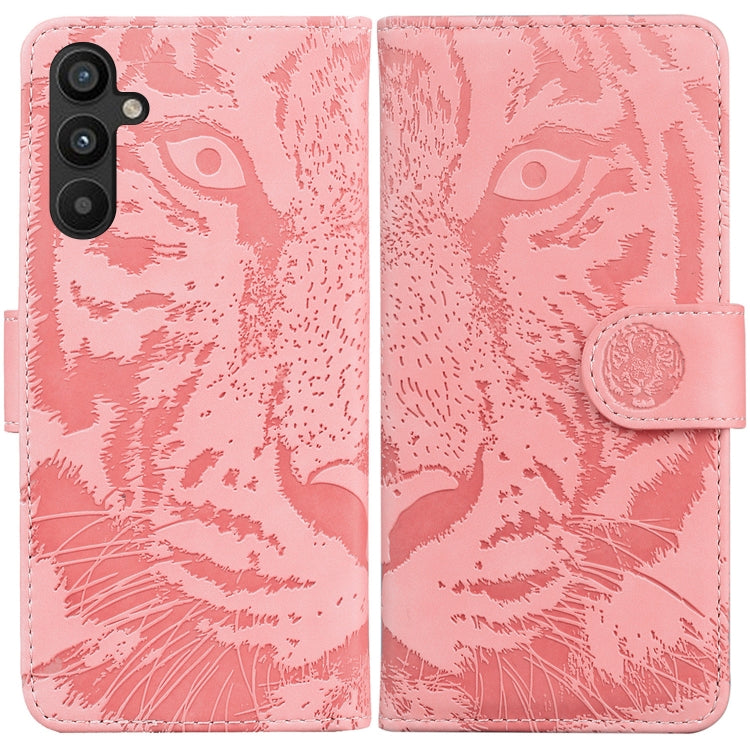 For Samsung Galaxy A34 5G Tiger Embossing Pattern Flip Leather Phone Case